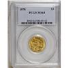 Image 3 : 1878 $3 MS64 PCGS. The appealing golden surfaces displ 