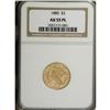 Image 3 : 1885 $3 AU55 Prooflike NGC. Bright prooflike luster do 