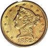 Image 1 : 1852-D $5 AU53 PCGS. The 1852-D has an uncommonly high 