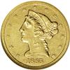 Image 1 : 1865 $5 AU55 NGC. Struck in the final year of the Civi 