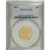 Image 3 : 1870 $5 AU53 PCGS. This apricot-gold rare date half ea 