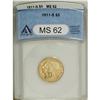 Image 1 : 1911-S $5 MS62 ANACS. While the second most common S-m 
