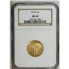 Image 3 : 1914 $5 MS64 NGC. The fine-grained honey-gold surfaces 