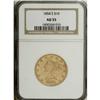 Image 1 : 1854-S $10 AU55 NGC. The 1854-S ten dollar, with an or 