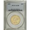 Image 1 : 1855 $10 AU58 PCGS. A touch of friction keeps this sol 