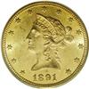 Image 1 : 1891-CC $10 MS62 PCGS. Sweeping cartwheel luster illum 