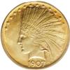 Image 1 : 1907 $10 No Periods MS64 PCGS. A beautiful lemon-gold 
