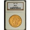Image 3 : 1861 $20 MS61 NGC. While the 1861 may be the most easi 