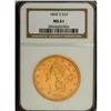 Image 3 : 1864-S $20 MS61 NGC. The 1864-S double eagle is genera 