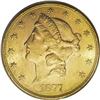 1877-S $20 MS62 PCGS. The rich yellow-gold surfaces ar 