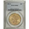 1883-S $20 MS62 PCGS. Peach-gold and orange with a cou 