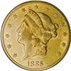 1885-CC $20 AU58 PCGS. Much luster remains on the surf 