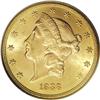 1888-S $20 MS63 PCGS. The softly lustrous yellow-gold 