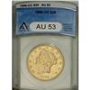 Image 1 : 1890-CC $20 AU53 ANACS. A partly lustrous and evenly s 
