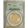 Image 1 : 1894-S $20 MS63 PCGS. Vibrant luster emanates from pea 