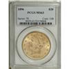 Image 1 : 1896 $20 MS63 PCGS. Sharp delineation is apparent on t 