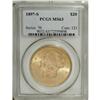 Image 1 : 1897-S $20 MS63 PCGS. Yellow-gold surfaces with tints 