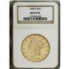 Image 1 : 1900-S $20 MS63 Prooflike NGC. Select and moderately r 