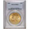 Image 1 : 1901 $20 MS64 PCGS. Apricot-gold and peach-gold combin 