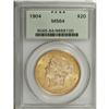 Image 1 : 1904 $20 MS64 PCGS. Vivid orange-gold at the periphery 