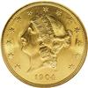 Image 1 : 1904 $20 MS65 NGC. Booming luster and rich apricot pat 