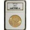 Image 1 : 1907-S $20 MS63 NGC. A lustrous and well struck yellow 