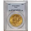 Image 1 : 1907 $20 Arabic Numerals MS64 PCGS. Apricot-gold surfa 