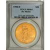1908-D $20 No Motto MS64 PCGS. An orange-gold example 