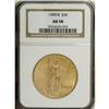 Image 1 : 1909/8 $20 AU58 NGC. A hint of friction affects the hi 