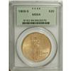 Image 1 : 1909-S $20 MS64 PCGS. A softly lustrous yellow-orange 