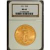 Image 1 : 1911 $20 MS63 NGC. Well struck and highly lustrous, wi 