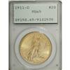 Image 1 : 1911-D $20 MS65 PCGS. An attractive butter-yellow Gem 