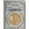 Image 1 : 1920 $20 MS63 PCGS. A rich yellow-gold example, attent 