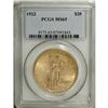 1922 $20 MS65 PCGS. A lovely green-gold Gem with green 