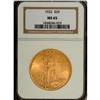 Image 3 : 1922 $20 MS65 NGC. Well struck and slightly satiny, th 