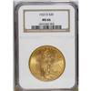 Image 3 : 1923-D $20 MS66 NGC. Originally toned with green-gold 