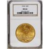 Image 1 : 1924 $20 MS66 NGC. Lovely apricot-gold patina adorns l 