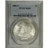 Image 1 : 1885-S S$1 MS65 PCGS. Coruscant mint frost and crisp s 