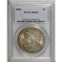 1890 S$1 MS65 PCGS. Well-preserved overall and softly 