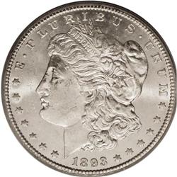 1893-CC S$1 MS61 PCGS. Many ''93-CC dollars are weakly 