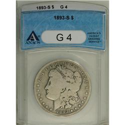 1893-S S$1 Good 4 ANACS. The mintmark is filled but un 