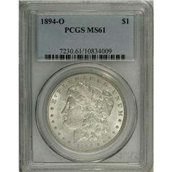 1894-O S$1 MS61 PCGS. A lightly toned and lustrous exa 