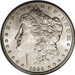 1894-O S$1 MS64 PCGS. This lovely better date Morgan d 