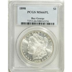 1898 S$1 MS66 Prooflike PCGS. Ex: Ray George. Moderate 