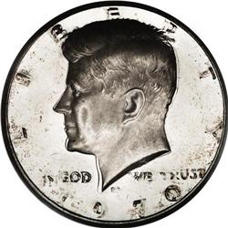 1970-S 50C Kennedy Half--Double Struck in Collar--PR63 