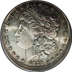 1881-S S$1 Morgan Dollar--Struck 5% Off Center--MS62 P 