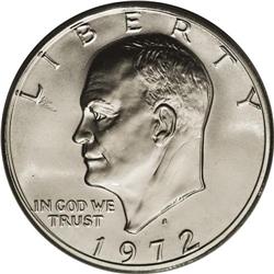 1972-S S$1 Silver Eisenhower Dollar--Double Struck in 