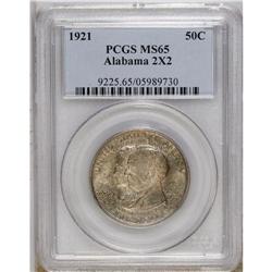 1921 50C Alabama 2x2 MS65 PCGS. A coating of powder-bl 
