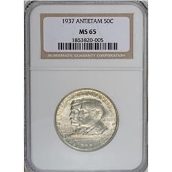 1937 50C Antietam MS65 NGC. Light golden toning graces 