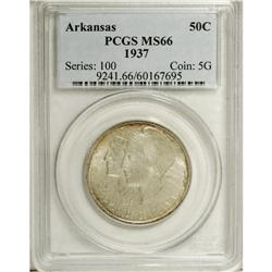 1937 50C Arkansas PDS Set MS66 PCGS. All three pieces 